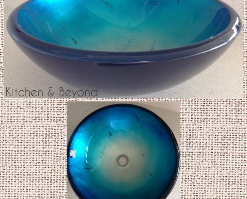 blue-glass vessel sink