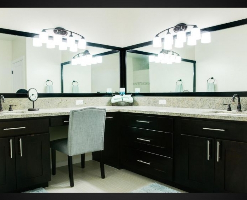 bathroom vanity with cafe cabinets